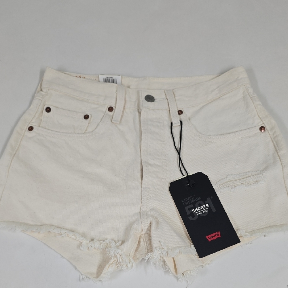 Levi's Off-White Denim Jean Shorts